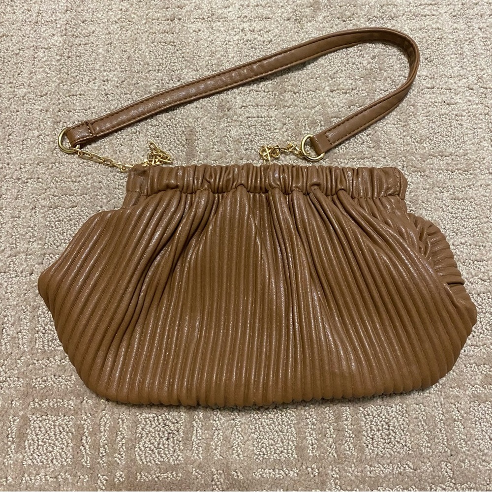 {Olivia Miller} Light Brown Faux Leather Shoulder Bag